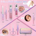 Aceoce Manicure Set Women Nail Clippers Professional Manicure Pedicure Kit Stainless Steel Nail Cutter Grooming Kit Personal Care Tool with Travel Case Gifts for Women Her Valentine's Day Mother's Day