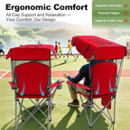 VTOY Portable Camping Chair with Canopy - Folding Chair with Canopy, Durable 600D Oxford Canopy Chair for Camping, Beach, Picnics, Fishing & Sports