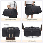 80L EXTRA LARGE Duffle Bag for Travel, 26" Foldable Travel Duffel Bag with Shoe Compartment for Men Women, Waterproof & Tear Resistant (Black, EXTRA LARGE, 80L)