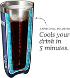 Zoku Instant Iced Coffee Maker, Reusable Beverage Chiller Cools Hot Beverages in Minutes Without Dilution, Portable 11-ounce Tumbler With Spill-resistant Lid and Straw, Grey