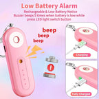 Rechargeable Personal Safety Alarm for Women - 130dB Self Defense Keychain Siren Whistle with SOS Strobe Light, Low Battery Notice - Emergency Security Safe Protection Devices, College Essentials