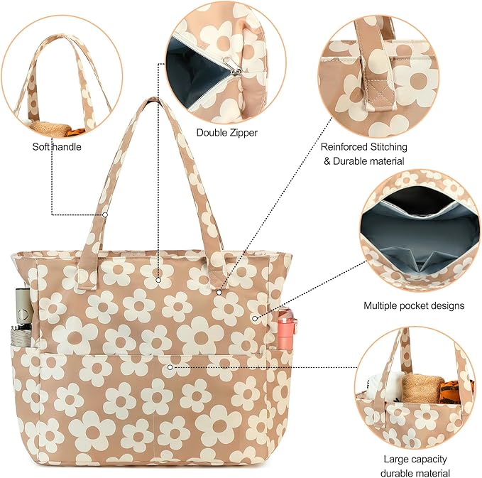 Bluboon Waterproof Beach Tote Pool Bags for Women Ladies Extra Large Carry On Bag With Wet Compartment for Weekender Travel