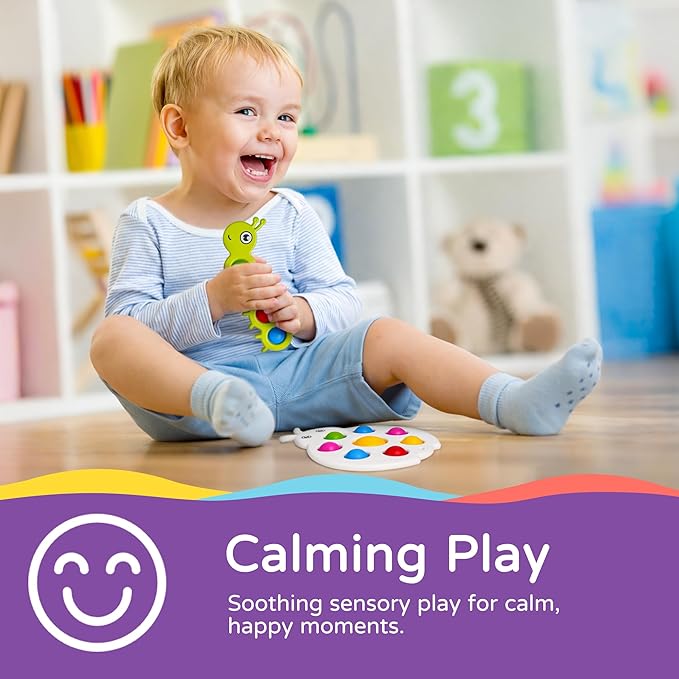LiKee Fidget Popper Sensory Baby Toys for 10+ Months, Christmas Stocking Stuffers Push and Popping Busy Board, Montessori Toys for 1+ Years Old, Airplane Car Travel Toy for Toddlers 1-3 Stress Relief