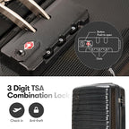 GinzaTravel Carry On Luggage 22x14x9 Airline Approved, Hard Case Luggage Sets 2 Piece, PP Small Luggage Suitcase with TSA Lock & Spinner Wheels, Black, 13/20inch