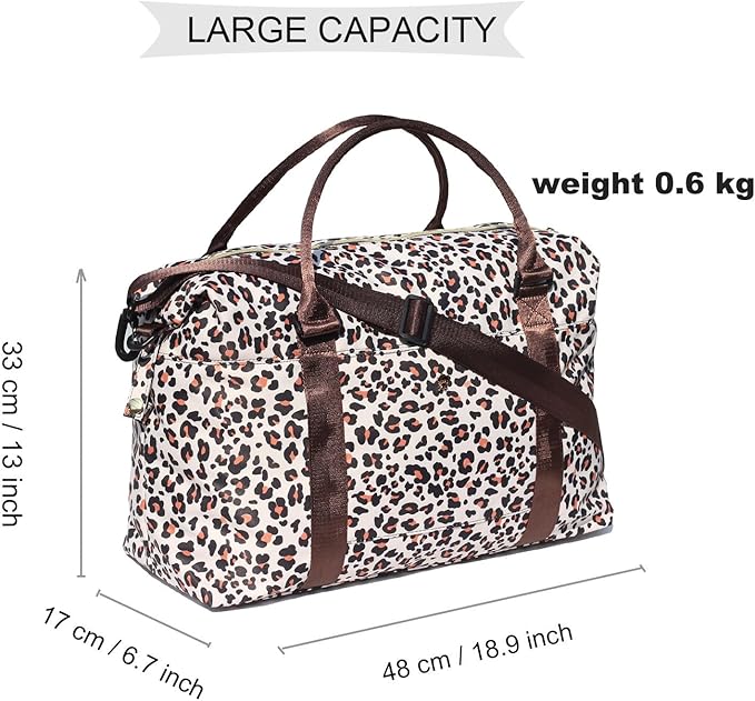 ESVAN Travel Tote Duffel Gym Bag,Weekender Overnight Carry-on Tote Crossbody Bag with Wet Pocket and Trolley Sleeve Upgraded