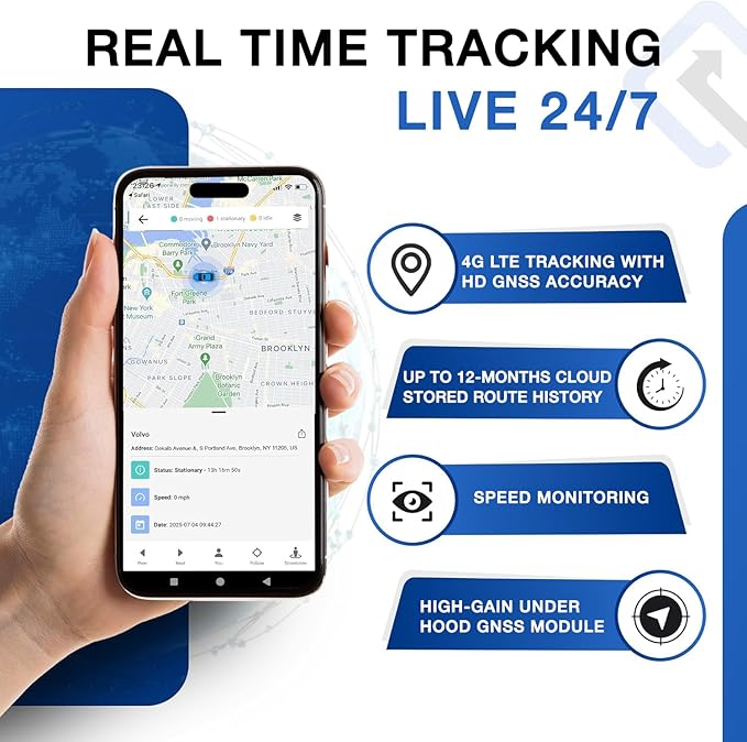 REWIRE SECURITY Geo Track Mini 4G GPS Tracker for Vehicles – Real-Time Vehicle Tracking Device for Car, Van, Motorhome | Easy Battery Install | Live App Tracking | 4G Fleet Tracking | Free Trial