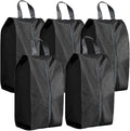 5Pcs XL Travel Shoe Bags Portable Travel Gifts Shoe Organizer with Zipper Closure, Waterproof Nylon Shoe Storage Organizer with Handle Travel Bags For Men and Women, Black