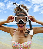 Aegend Snorkeling Gear for Adults Youth Kids, Snorkel Mask with Top Dry Valve - Panoramic View Anti-Leak and Anti-Fog with Mesh Bag for Snorkeling, Scuba Diving, Freediving & Swimming