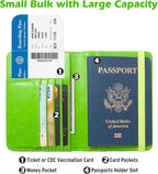RFID Passport Holder for Travel Men, US Passport Cover Wallet Case, RFID Blocking Waterproof Leather Travel Wallet for Men Women, Document Protector for Traveling-Green