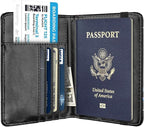 Passport Holder Cover Travel RFID Blocking Passport Cover Cute Flowers Passport Wallet with Elastic Band for Women, Dragonflies