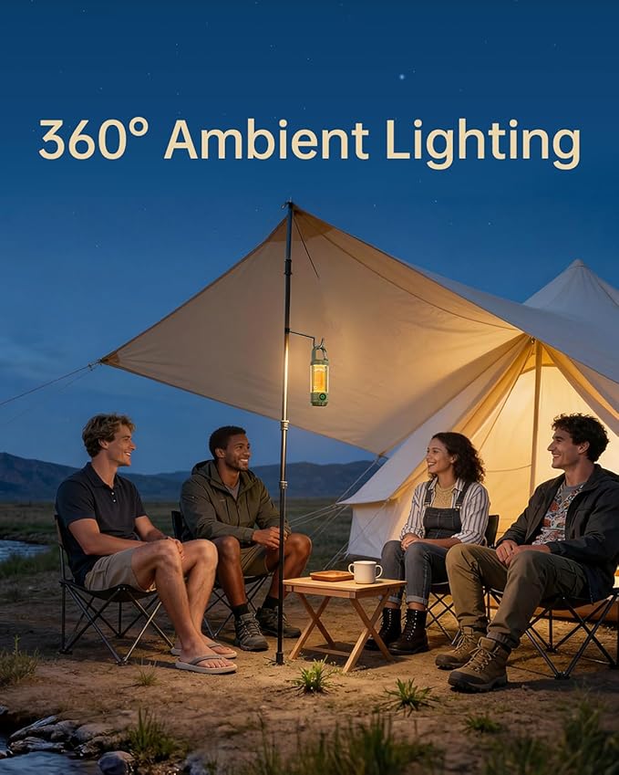 LED Camping Lights,Rechargeable Camping Lantern, 3-in-1 LED Lantern with 1000 Lumens, Led Lantern,Waterproof & Portable, SOS & 3 Light Modes for Emergency, Outdoor, Hiking, Power Outages,Night Walking