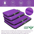 BAGAIL 4 Set/6 Set/8 Set Compression Packing Cubes Travel Accessories Expandable Packing Organizers (Cloth Pattern, 4-Purple)