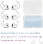 Earbud Replacement Tips Silicone Earbud Tips Compatible with Bose Quietcomfort and Sport Headphone Rubber Tips Ear Bud Covers 3 Pairs S M L Gray