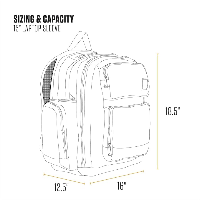 Carhartt 28L Dual-Compartment Backpack, Durable Pack with Laptop Sleeve and Duravax Abrasion Resistant Base, Navy