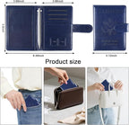 Sizobi Passport Holder for Travel,RFID Passport Cover Wallet for Women Men,Leather Passport Book Card Holder Case for International Travel Must Haves Accessories,Cruise Ship Essentials Gifts,Dark Blue