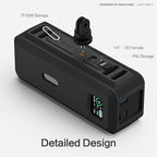 Silicone Case for Anker 737 Power Bank (24,000mAh 3-Port) 1/4-inch nut Hole, SD/SIM Card Storage Reserved Compatible with Anker 737 Power Bank Travel Protective Cover Dustproof with Handle (Black)