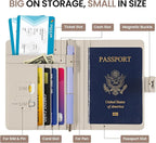 Passport Holder for Travel Essentials, RFID Blocking Leather Cover Wallet with Magnetic Closure, Aesthetic & Cute Passport Book Case for Women and Men - Owl