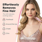 VG VOGCREST Eyebrow Facial Trimmer: 2 in1 Rechargeable Facial Hair Removal and Eyebrow Shaver - Face Lips Body Painless Facial Razor with Built-in LED Light (Pink)