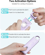 TECKNET Rechargeable Personal Safety Alarm for Women, 130dB Self Defense Keychain Alarm with SOS Strobe Light, Low Battery Notice, Personal Alarm Loud Siren Safety Keychain for Girls Kids Elderly