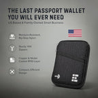 Zero Grid RFID Passport Holder & Travel Wallet, Zippered Wallet for Men & Women, Fits Passport, Cards, Cash, Tickets, ID, Sim Card; Premium & Compact Travel Document Holder - Midnight Black