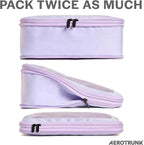 Aerotrunk Compression Packing Cubes for Travel - Luggage Organizer Bags - Double Zipper Packing Cubes for Suitcases (12-Pack, Purple)
