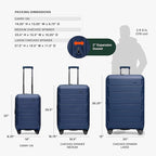 Traveler's Choice Pagosa Hardshell Expandable Luggage with Spinner Wheels, Navy, 26-Inch Medium
