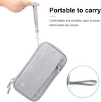 Passport Holder Family RFID Blocking Passport Wallet, RFID Travel Document Organizer for Women Waterproof Passport Wallet, Men Portable Case for Cards Credit Cards with Lanyard (Grey-Medium)
