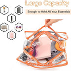 Hoiny Clear Bag for Stadium Events Approved, 12x6x12 Large Transparent Tote Bag with Zipper for Gym Concert Sports Festivals