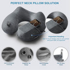 Keemall Inflatable Travel Pillows for Airplanes, Easy Blow Up Inflatable Travel Neck Pillows for Air Travel Sleeping Long Flight, Comfort Travel Air Pillows for Car Train Office Nap Camping