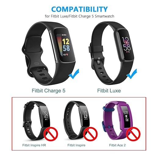 Replacement Wall Charger for Fitbit Luxe, Charge 5 & 6 - USB Charging Cable Cord Accessory