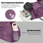 Forestfish Gym Bag For Women With Yoga Mat Holder & Shoe Compartment & Wet Dry Storage Pocket & Adjustable Strap