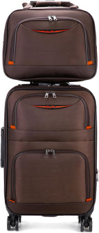 feilario 20in 2 Piece Softside Business Luggage Sets Waterproof Carry On Luggage Suitcase with Double Spinner Wheels