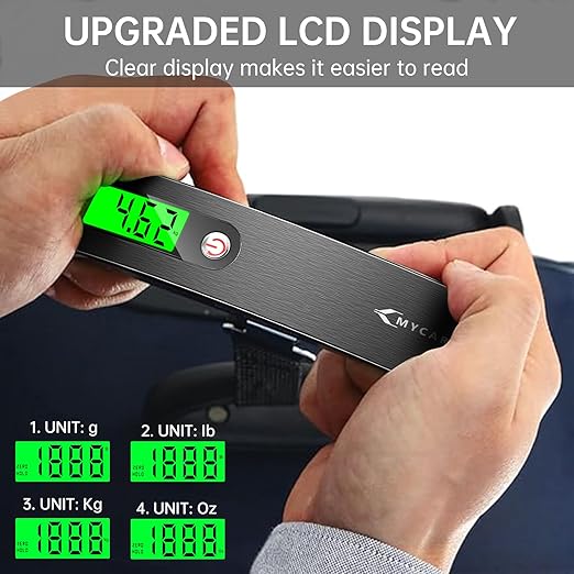 Luggage Scale Digital Scale High Precision Hanging Scale 110 lb/ 50KG with Backlit Ultra Portable Scale Stainless Steel Digital Travel Scale for Luggage,Perfect for Home Use and Gifts