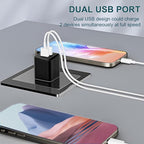 USB Wall Charger, Dual Port USB Cube Power Adapter Charger Plug Block Charging Box, Dual Port Wall Fast Charging Adapter, Compatible for i Phone 14 13 12 11，Black