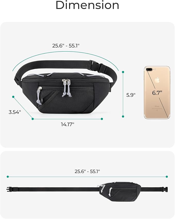 BAGSMART Large Capacity Fanny Packs for Women, Adjustable Fashion Waist Packs with Multiple Pockets, Durable Belt Bag for Traveling Workout Hiking, Pink