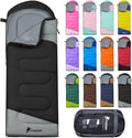 PTEROMY Sleeping Bags for Adults, Lightweight and Machine Washable, Water Resistant Backpacking Camping Sleeping Bag for Warm Cold Weather, Camping Essentials for Hiking Travel