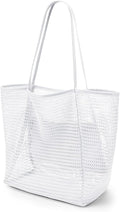KALIDI Beach Nylon Mesh Tote Bag, Casual Tote Bag Hobo Women Foldable MAX 23L Shoulder Bag For Beach Picnic Vacation