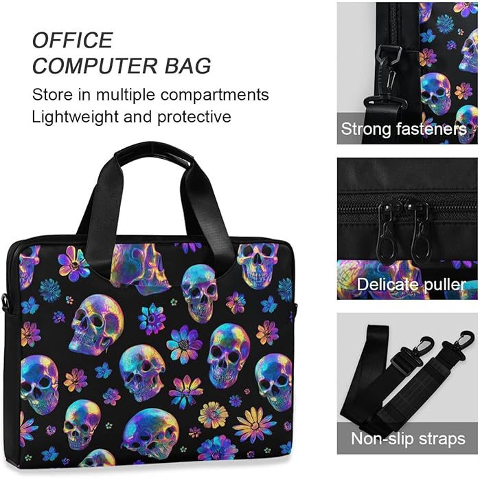 MNSRUU Laptop Bag for 15.6 inch Black Gothic Bats
