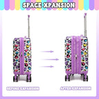 Kids Luggage with Spinner Wheels 5 Piece Carry on Suitcases for Girls Backpack with Lunch Box Pencil Case 16" Toddler Suitcase Set Airline Approved (Bainbow Leopard)