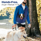 Pawaboo Small Dog Sling Carrier, Reversible Hands Free Dog Sling Carriers for Small Dogs and Cats, Puppy Slings Carrier with Safety Harness, Puppy Essentials, Indigo
