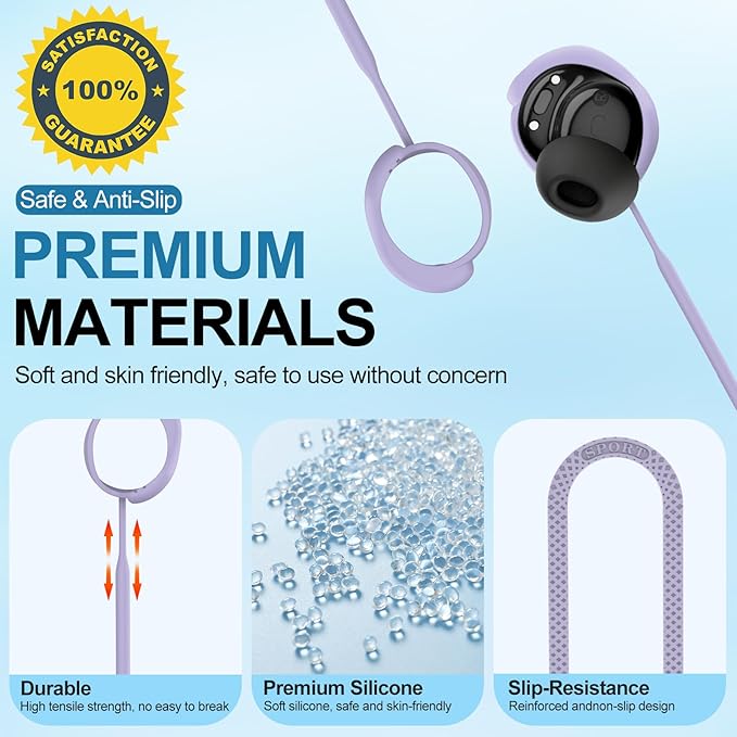 PUCGUE Anti-Lost Strap Compatible with Bose New QuietComfort Earbuds 2024, Silicone Sports Lanyard for Bose New QC Earbuds