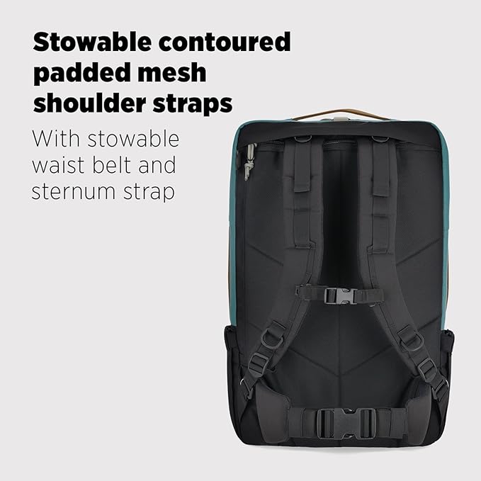 Topo Designs Global Travel Bag – 30L or 40L - Carry-On Compliant Most Airlines, Durable Travel Duffel Bag, Clam Shell Main Pocket, Laptop Sleeve, Backpack, Sling, Luggage (40L / Olive)