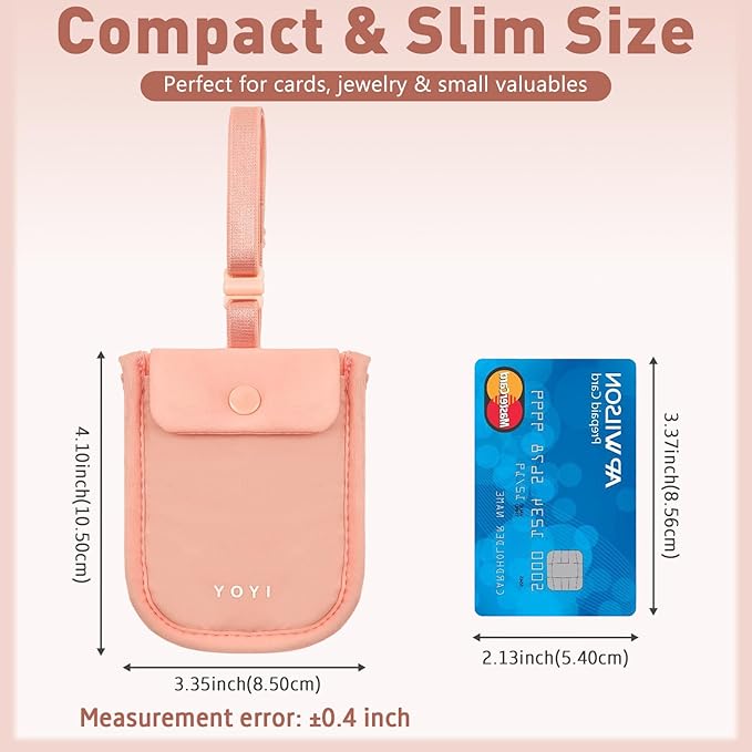YOYI YOYI RFID Blocking Bra Wallet,Hidden Travel Pouch,Secret Stash Pocket - Credit Cards & Money & Valuables with Adjustable,Elastic Strap Suitable for All Bra Sizes