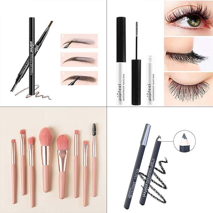 Pure Vie All-in-One Holiday Gift Makeup Set Cosmetic Essential Starter Bundle Include Eyeshadow Palette Lipstick Concealer Blush Mascara Foundation Face Powder - Makeup Kit for Women Full Kit
