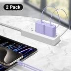 iPhone 17 16 15 Charger Fast Charging 10FT - 20W USB C Charger Block with 10FT Type C to C Cable Compatible with iPhone 17/17 Pro/17 Pro Max/Air/16/16e/15, iPad Pro, iPad Air (Purple)