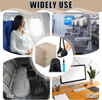 Drydiet 2 Pcs Inflatable Foot Rest Pillow, 2 in 1 Airplane Foot Hammock for Travel, Adjustable 3 Layers Leg Rest Pillow with Pump and Storage Bag Portable for Flights Comfort, Travel Accessories