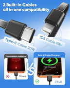 Portable Charger Power Bank - 15000mAh Battery Pack 22.5W Fast Charging Built-in Cable, Portable Phone Charger for iPhone All Models Samsung Android, Airline Friendly Camping Travel Essentials, 1 Pack