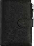 Passport wallet and Card Slot Combo RFID Blocking Slim Leather Travel Passport Wallet for Men and Women with Zippered Coins Pocket Passport holder,Black