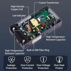 AC to DC Converter 600W 50A, 12V Power Supply 110v to 12v Converter Adjustable Power Supply Universal Power Adapter for Radio, Car Stereos, LED Strip, CCTV, Computer Project, 3D Printer Black