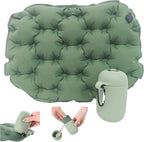 Inflatable Seat Cushion with Portable Air Pump, Portable Seat Cushion for Airplane Travel, Camping Pad & Stadium , Lightweight Travel Seat Cushion for Long Flights, Office, and Outdoor Activities